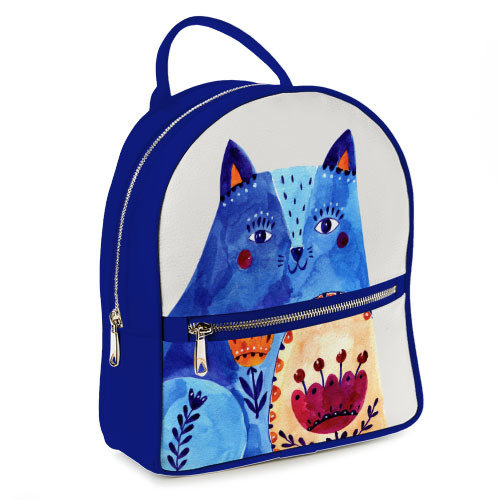 Городской женский рюкзак Синий кот