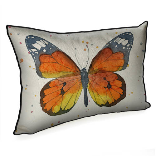Подушка декоративна 45х32 см (мішковина) Метелик