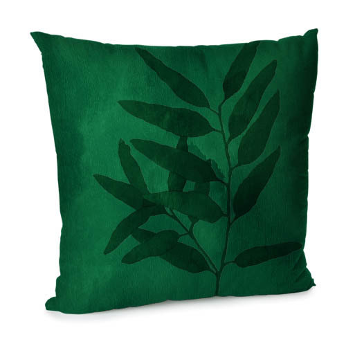 Подушка для дивана 45х45 см Зеленая ветка на зеленом фоне