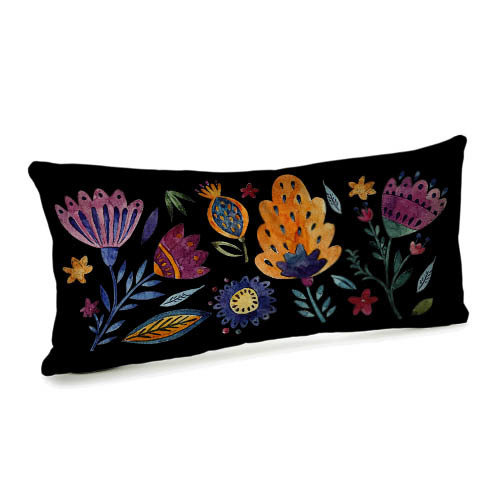Подушка для дивана (бархат) 50х24 см Цветочное настроение