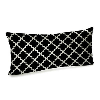 Подушка для дивану 50х24 см Орнамент на чорному фоні