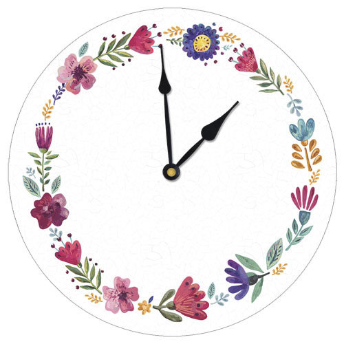 Часы настенные круглые, 36 см Цветы