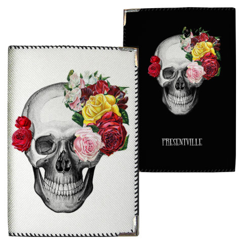 Обложка на паспорт Skull with roses