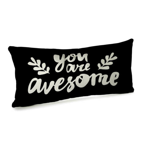 Подушка для дивана (бархат) 50х24 см You are awesome