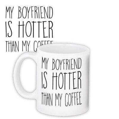 Чашка з принтом My boyfriend is hotter...
