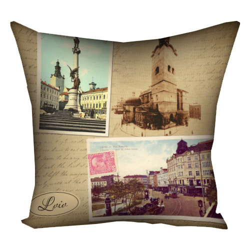 Подушка з принтом 30х30 см Lviv