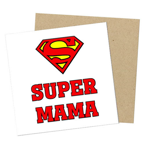 Маленькая открытка Super мама