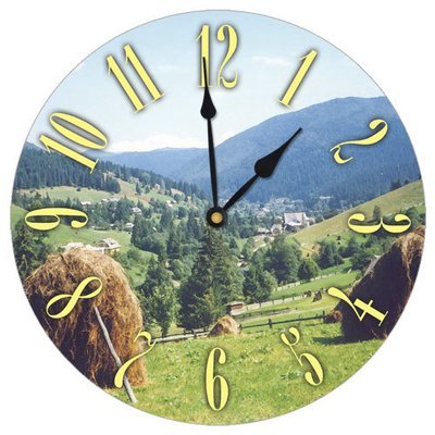 Годинник настінний круглий, 36 см Карпатські полонини