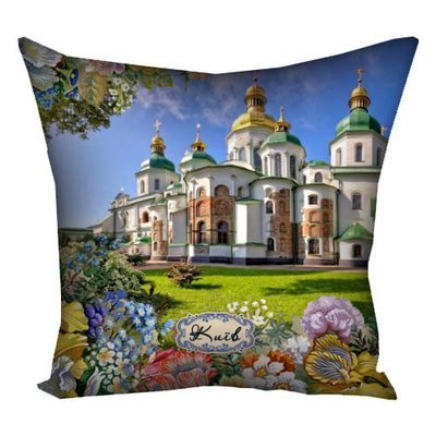 Подушка з принтом 40х40 см Квітучий Київ