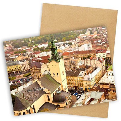 Открытка с конвертом City of dream Lviv