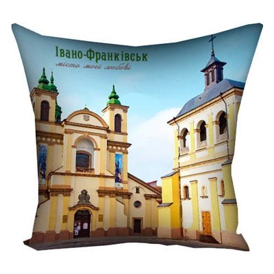 Подушка с принтом 30х30 см Івано-Франківськ – місто моєї любові