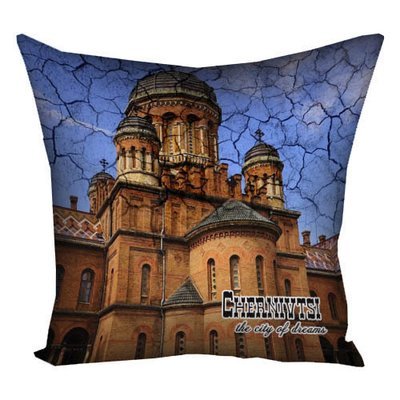 Подушка з принтом 40х40 см Chernivtsi the city of dreams