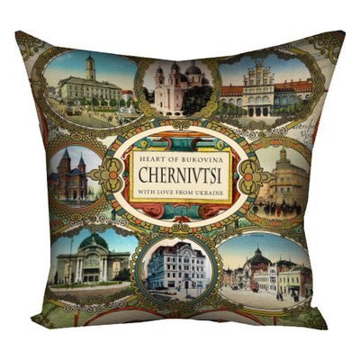 Подушка з принтом 40х40 см Chernivtsi with love from Ukraine