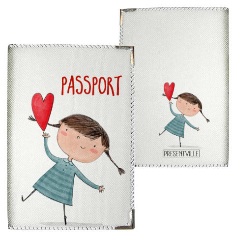 Обложка на паспорт Девочка с сердечком