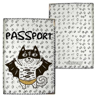Обкладинка на паспорт Кіт-супергерой