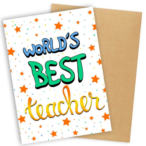 Открытка с конвертом World’s best teacher