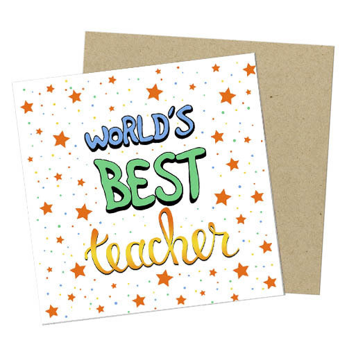 Маленькая открытка World’s best teacher