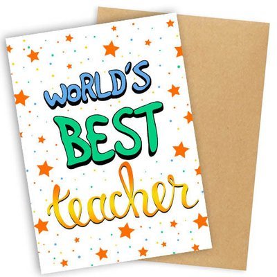 Листівка з конвертом World’s best teacher