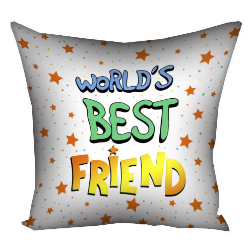 Подушка с принтом 40х40 см Worlds best friend