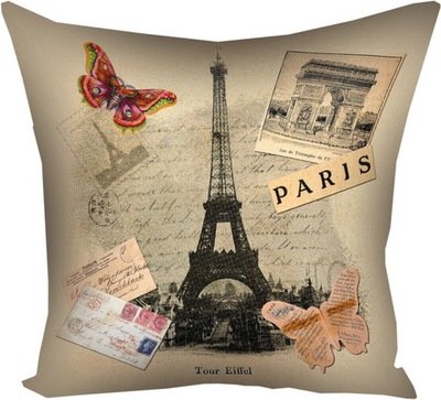 Подушка з принтом 30х30 см Париж Ейфелева вежа