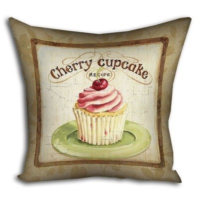 Подушка з принтом 30х30 см Cherry cupcake