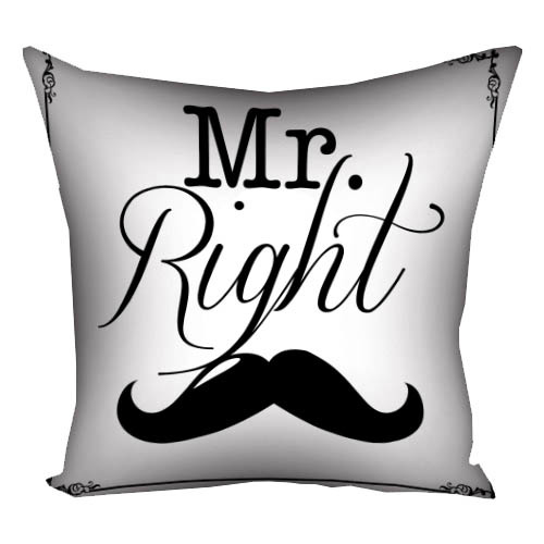 Подушка з принтом 30х30 см Mr. Right