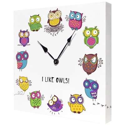 Часы настенные квадратные I like Owls! CH_K_14I002