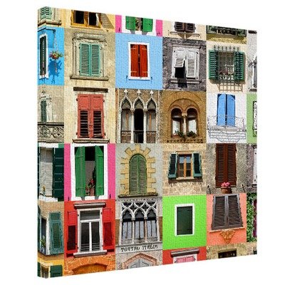 Картина на тканині, 50х50 см Вікна в Італії