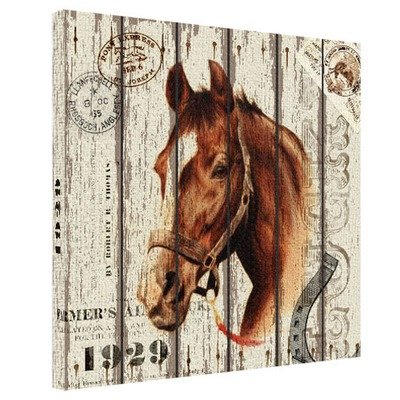 Картина на тканині, 50х50 см Кінь