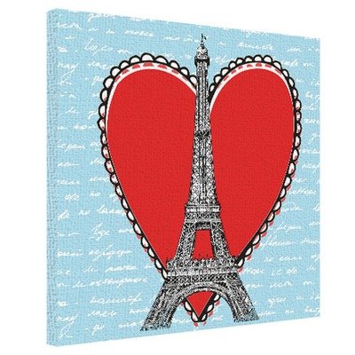 Картина на тканині, 50х50 см Love in Paris