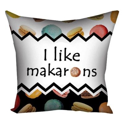 Подушка с принтом 40х40 см I like makarons