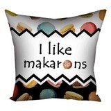 Подушка з принтом 50х50 см I like makarons