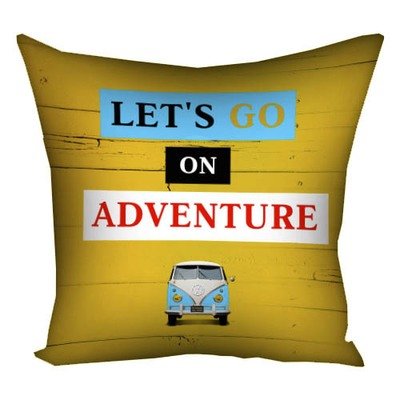 Подушка з принтом 40х40 см Let's go on adventure
