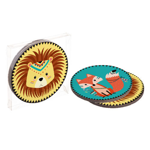 Подставки под горячее Coaster (пробка) Лев і лисиця