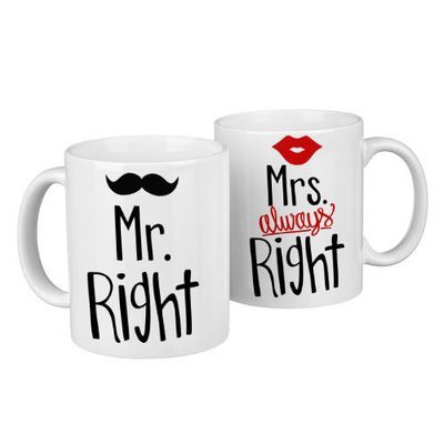 Парні чашки Mr. right, Mrs. always right