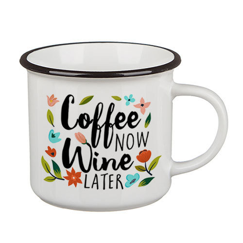 Стильная кружка Camper Coffee now, wine later Стильная кружка Camper Coffee now, wine later
