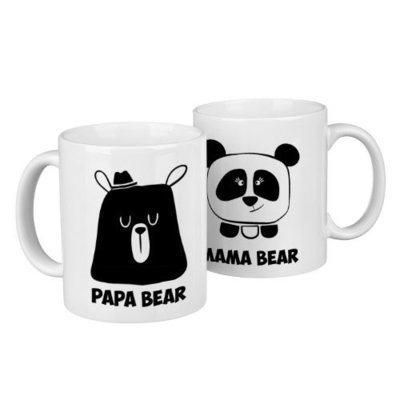 Парні чашки Papa bear, mama bear