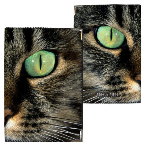 Обложка на паспорт Кот с зелёными глазами