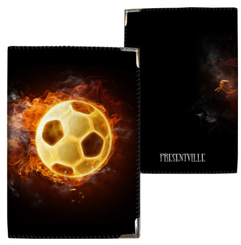 Обложка на паспорт Огненный мяч, футбол