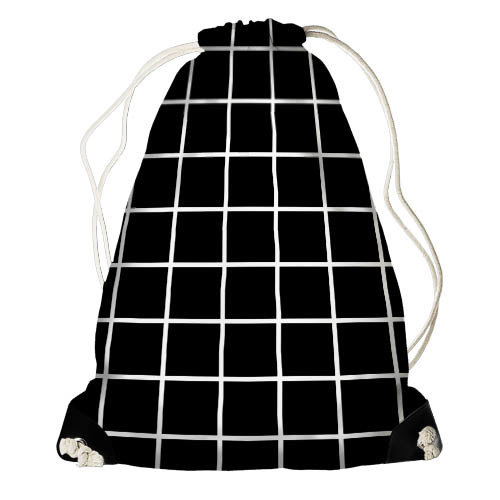 Рюкзак-мешок Чёрный в белую клетку