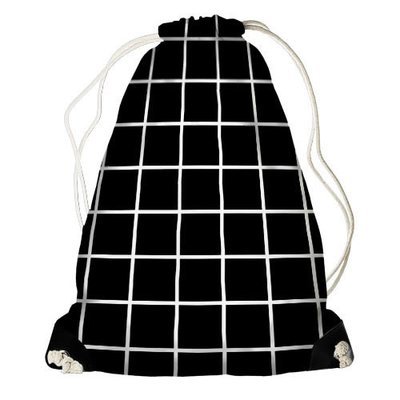 Рюкзак-мішок Чорний в білу клітинку