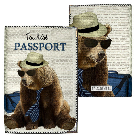 Обложка на паспорт Tourist bear