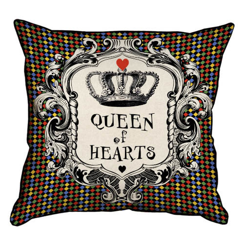 Наволочка декоративная (мешковина) 45х45 см Queen of hearts