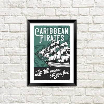 Постер в рамке A4 Caribbean pirates