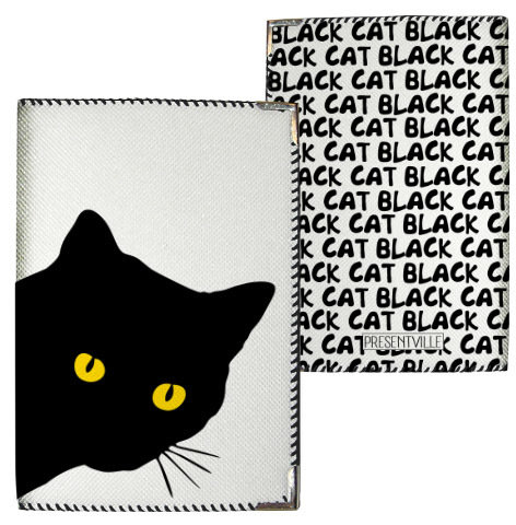 Обложка на паспорт Черная кошка
