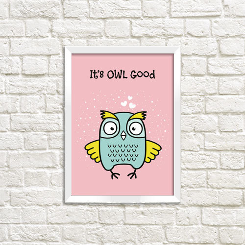 Постер в рамке A4 It`s OWL good