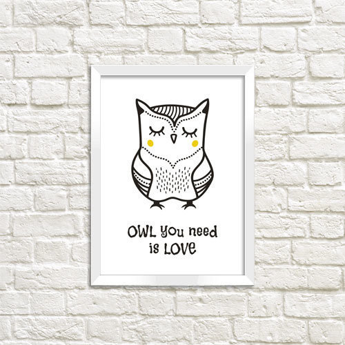 Постер в рамке A4 OWL you need is love