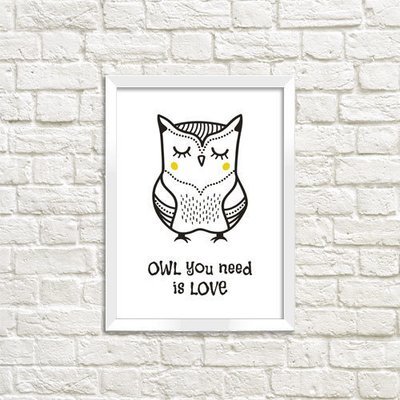 Постер в рамке A5 OWL you need is love