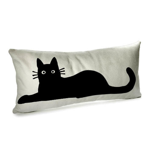 Подушка для дивану 50х24 см Чорна кішка