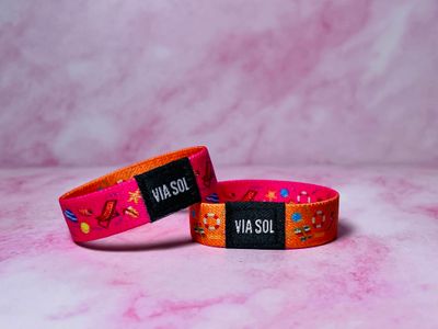 VIA SOL Double-face Wristband Pink/Orange
